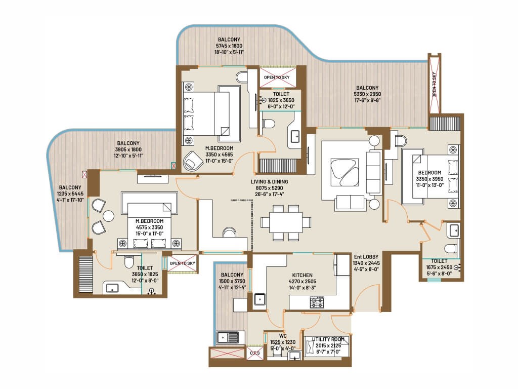 JADE COUNTY 4BHK Floor Plan Type 1